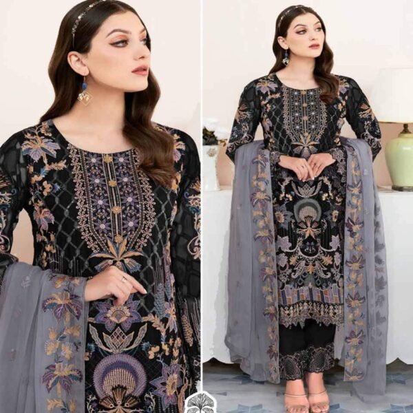 Glamorous Georgette Anarkali Suit with Embroidery & Sequins -Code 211